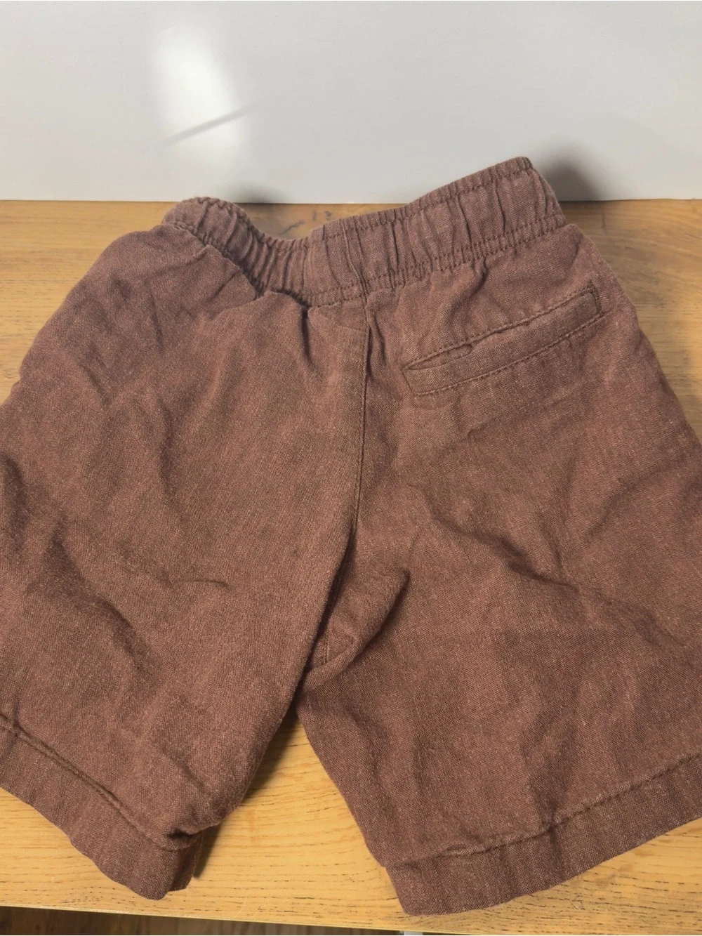 Old Navy Kids Brown Linen-Blend Shorts with Drawstring Size S 6-7